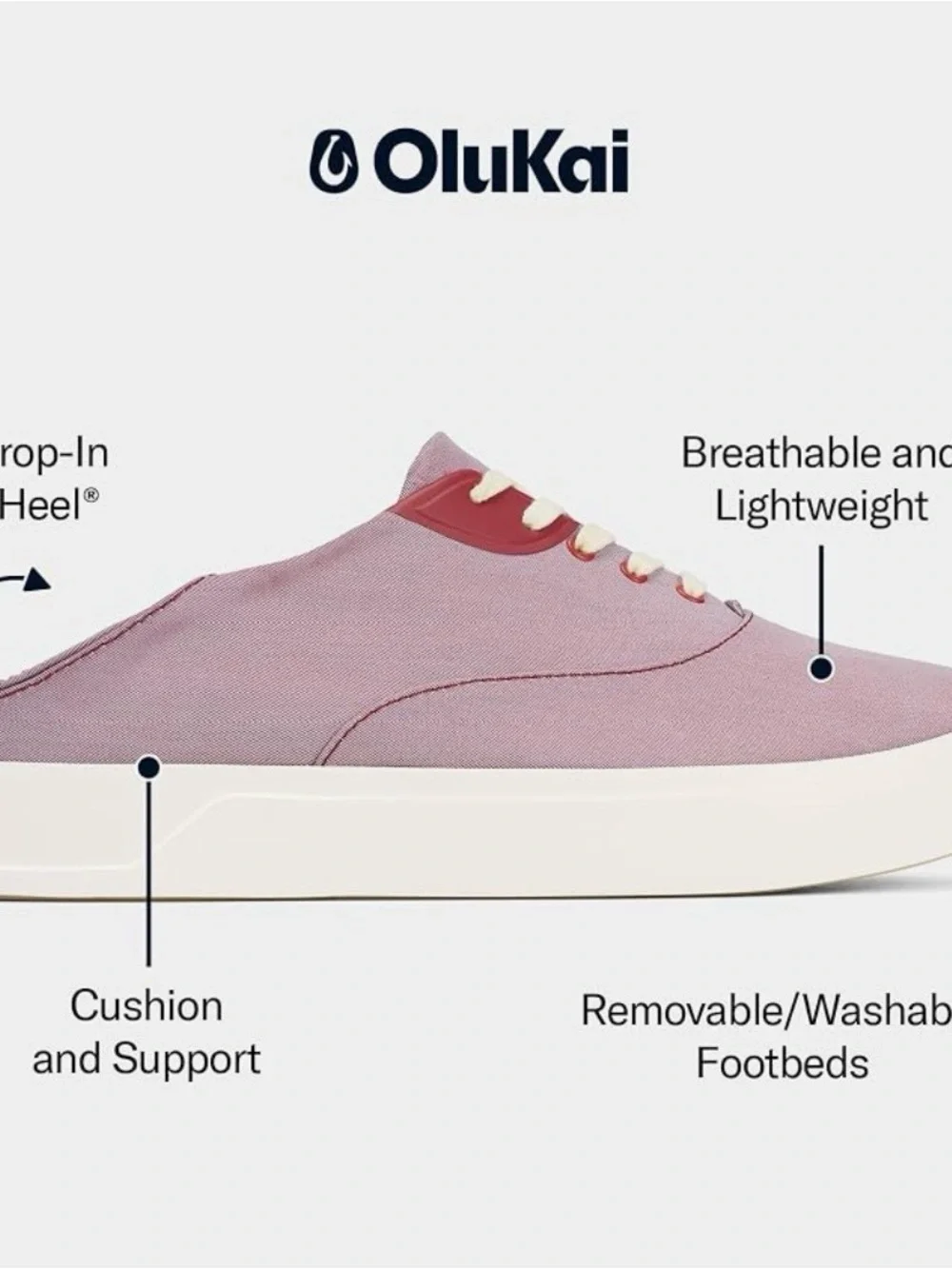 NEW OluKai TRADEWIND - Red Lava Sneakers with Cream Laces